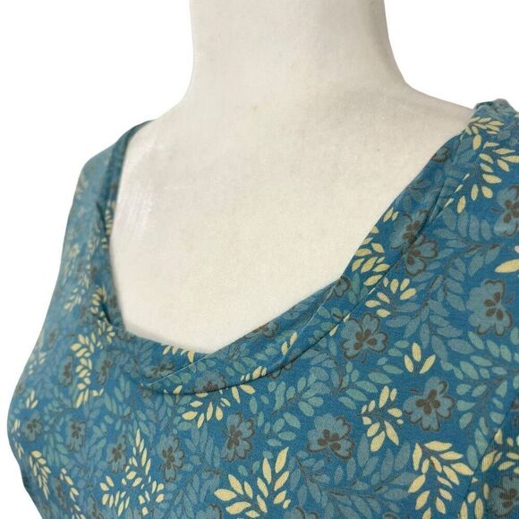 Marc Jacobs Floral Teal Blue Cotton NWT !!! Small Long Sleeve Top - Picture 8 of 12